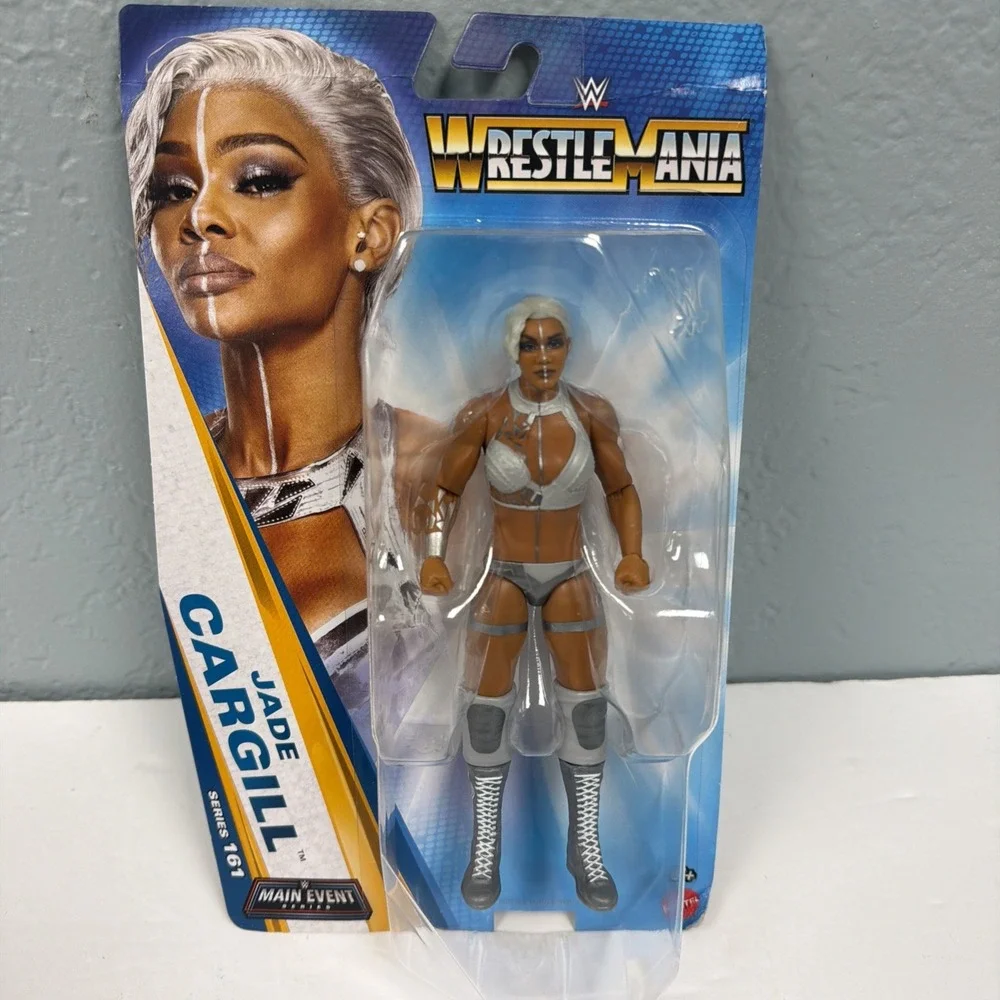 WWE‎ Main Event 161 Jade Cargill Wrestling Figure Wrestlemania Mattel Card Bent